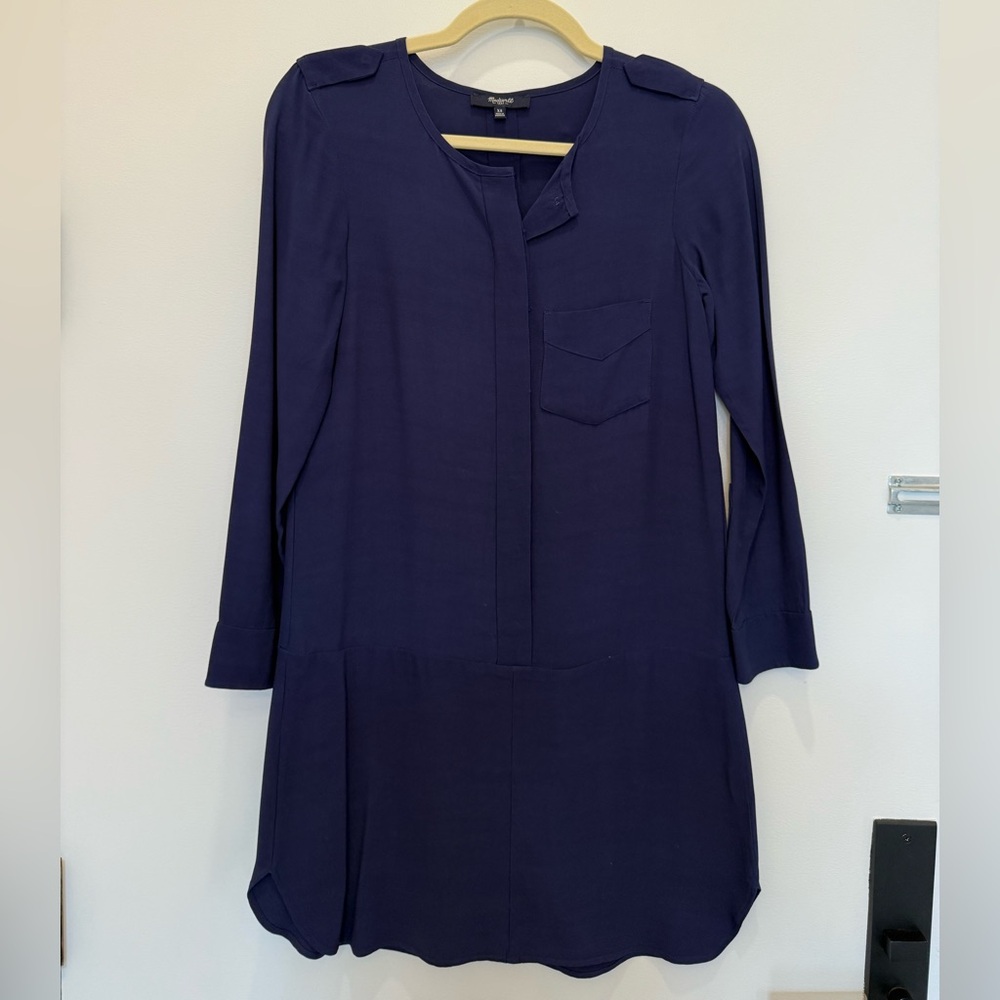 Madewell Navy Long Sleeve Dress